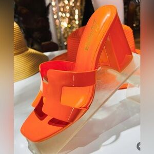 Liliana Women's Orange Slide Sandals